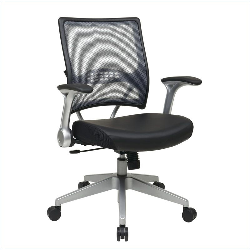 Light Professional Airgrid Back and Black Bonded Leather Seat Managers Chair