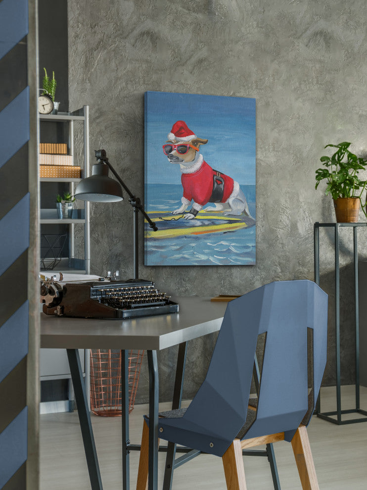 "Santa on the Water" Painting Print on Wrapped Canvas, 20x30