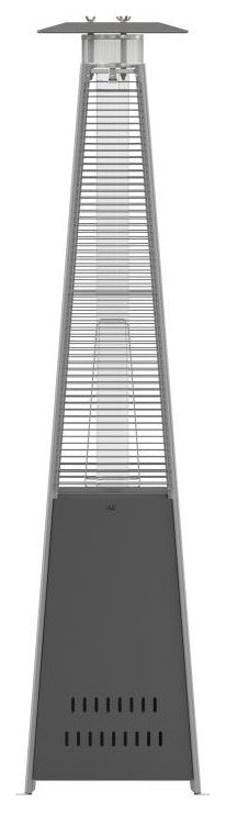 Sol Patio Outdoor Stainless Steel Pyramid 42,000 BTU Propane Heater With Wheels, Slate Gray