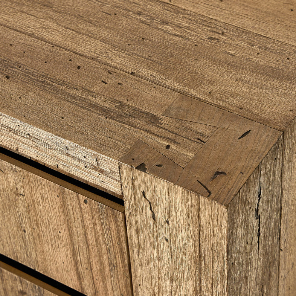 Abaso Nightstand Rustic Wormwood Oak