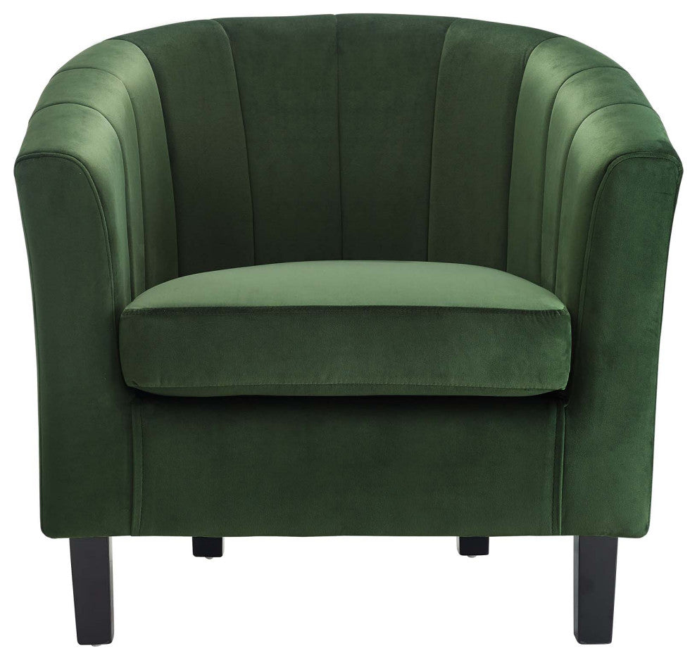 Emerald Prospect Channel Tufted Performance Velvet Armchair