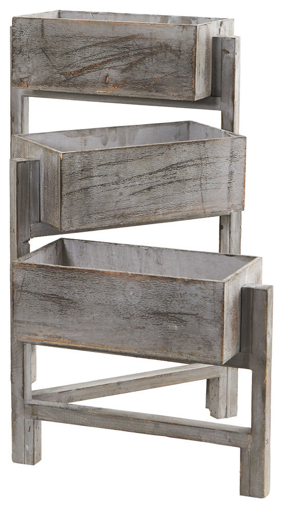 Nearly Natural 3.5ï¿½ Gray Washed Expandable Decorative Planter