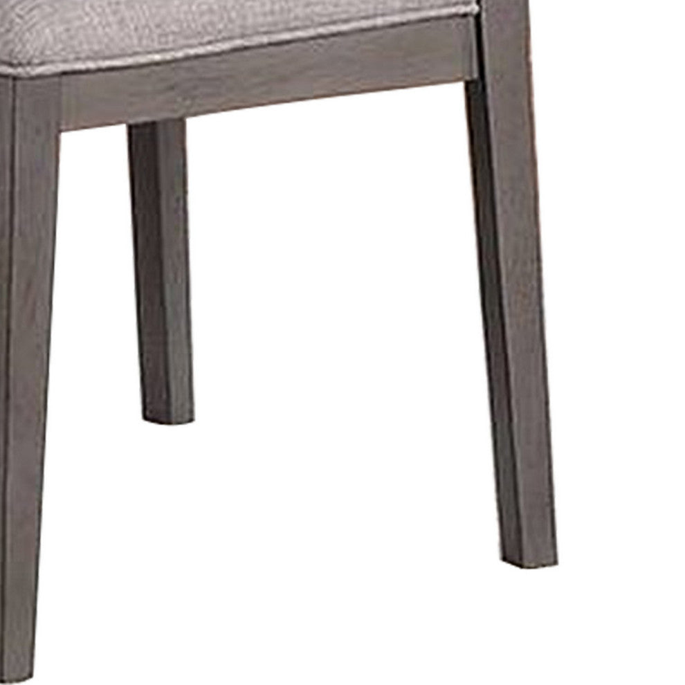 Benzara BM286292 Kya 21" Dining Chair, Ladder Back, Gray Seat, Set of 2, Gray