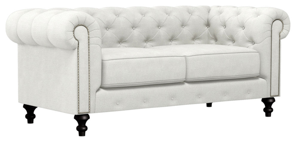 Nativa Interiors London 72" Sofa, Off White, Classic Depth