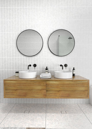 Round 24" Stainless Steel Framed Mirror, Black