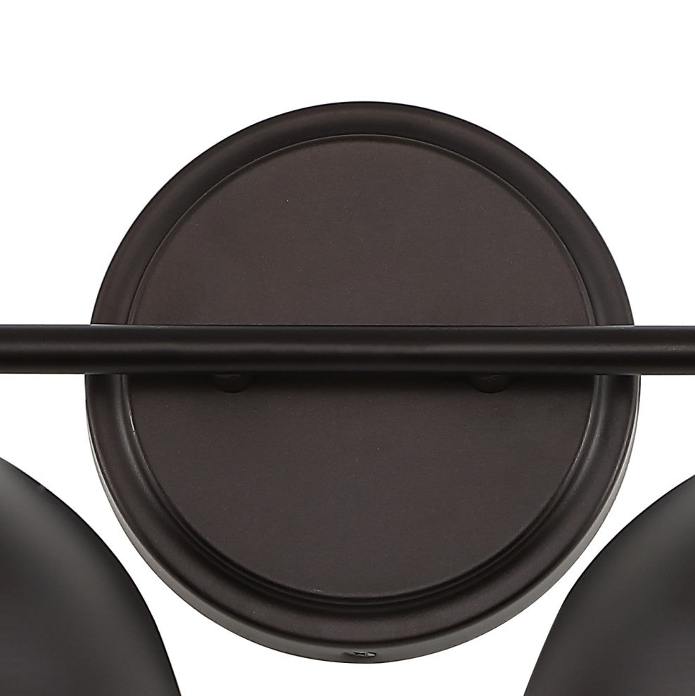 Frisco Farmhouse Industrial Iron LED Vanity, Oil Rubbed Bronze, 2-Light