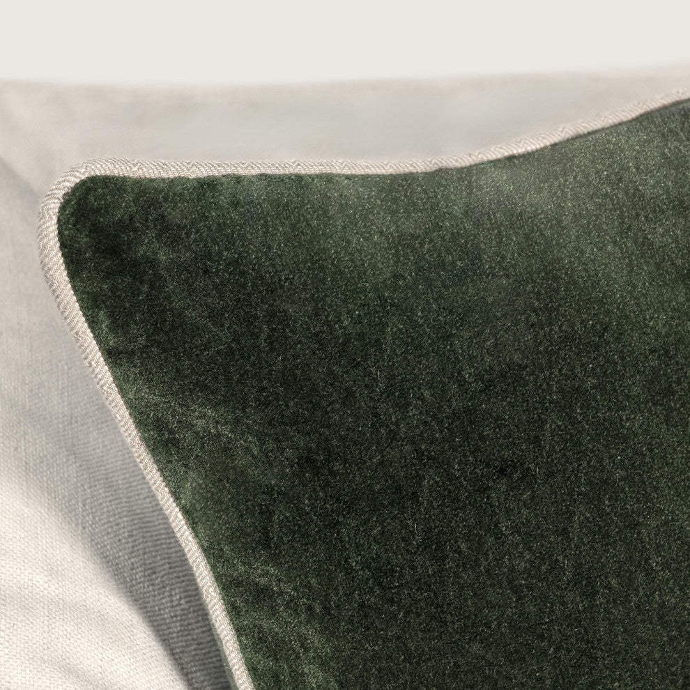 Heirloom Forest Green Velvet Throw Pillows by Kosas Homw, 22x22