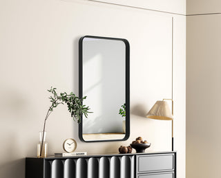 Home Living Contour Metal Rectangle Mirror 20x36, Black