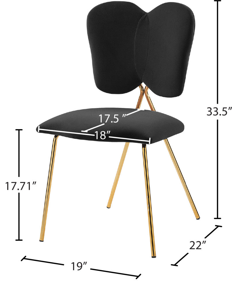 Angel Velvet Dining Chair (Set of 2), Black