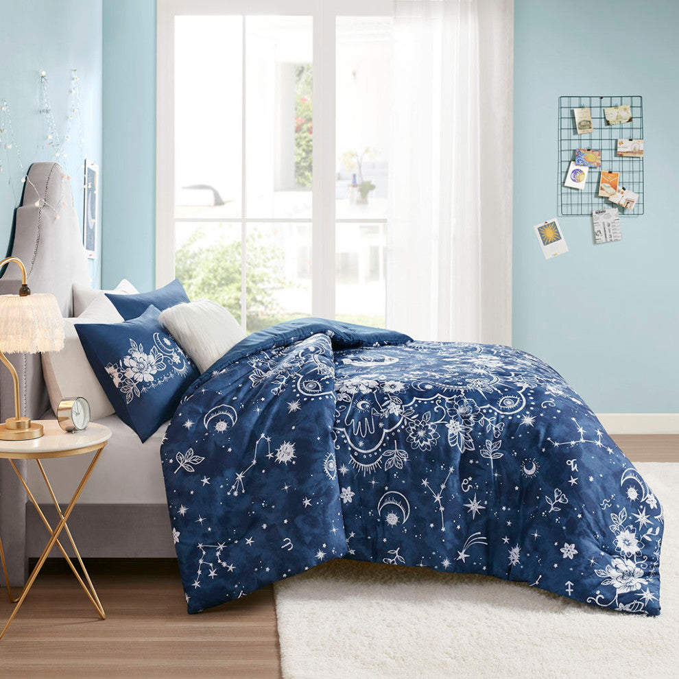 Intelligent Design Stella Celestial Comforter Set, Navy