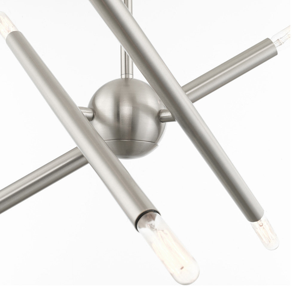 Livex Lighting Soho 6 Light Brushed Nickel Petite Chandelier