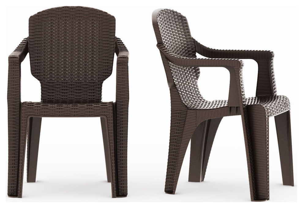 Calista Outdoor Patio Chairs, Set of 2, Brown