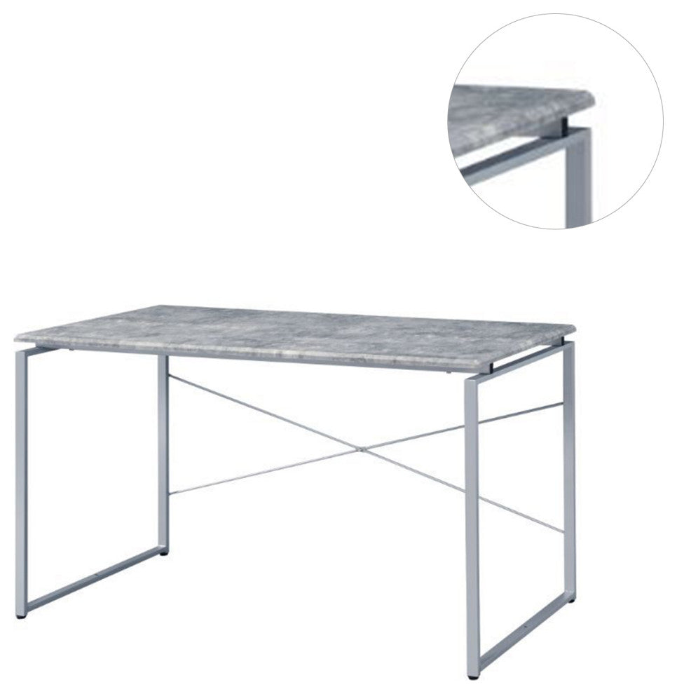 Rectangular Writing Desk, Faux Concrete