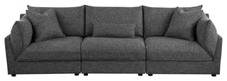 Sasha 3-Piece Upholstered Sofa Barely Black