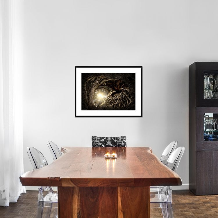 "Under The Trees #1" Framed Digital Print by Matthias Bergolth, 38"x28"