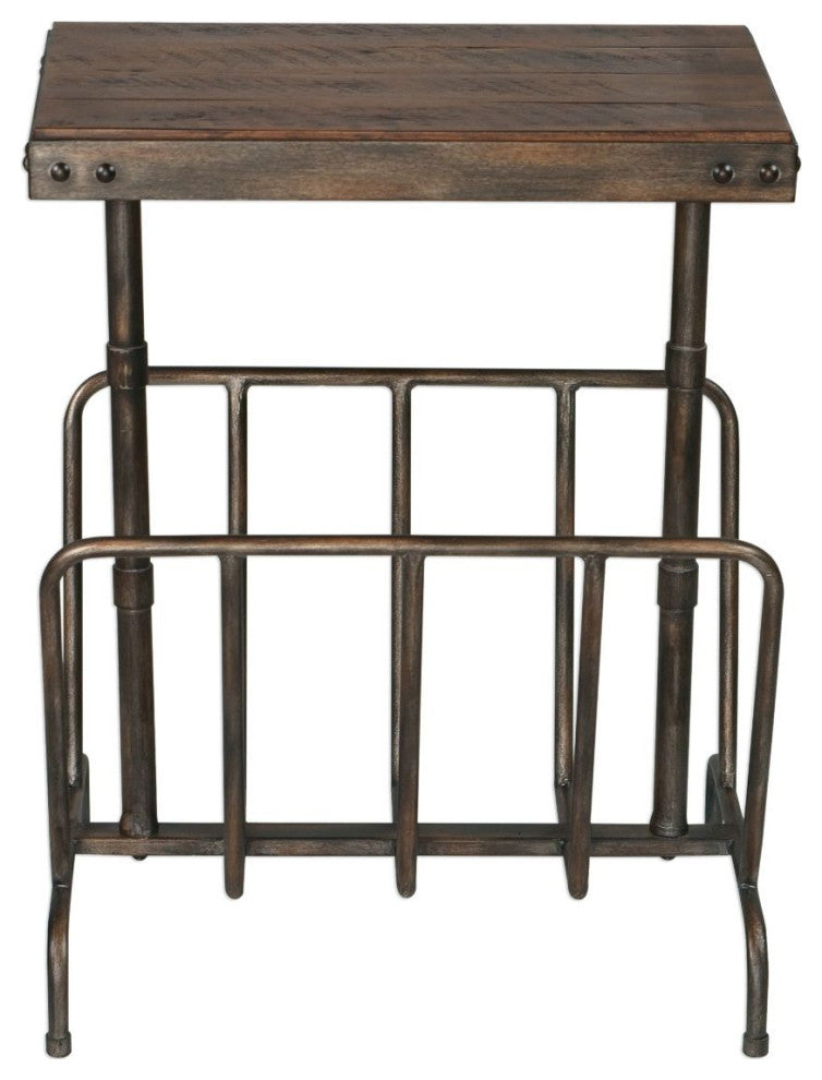 Uttermost Sonora Industrial Magazine Accent Table