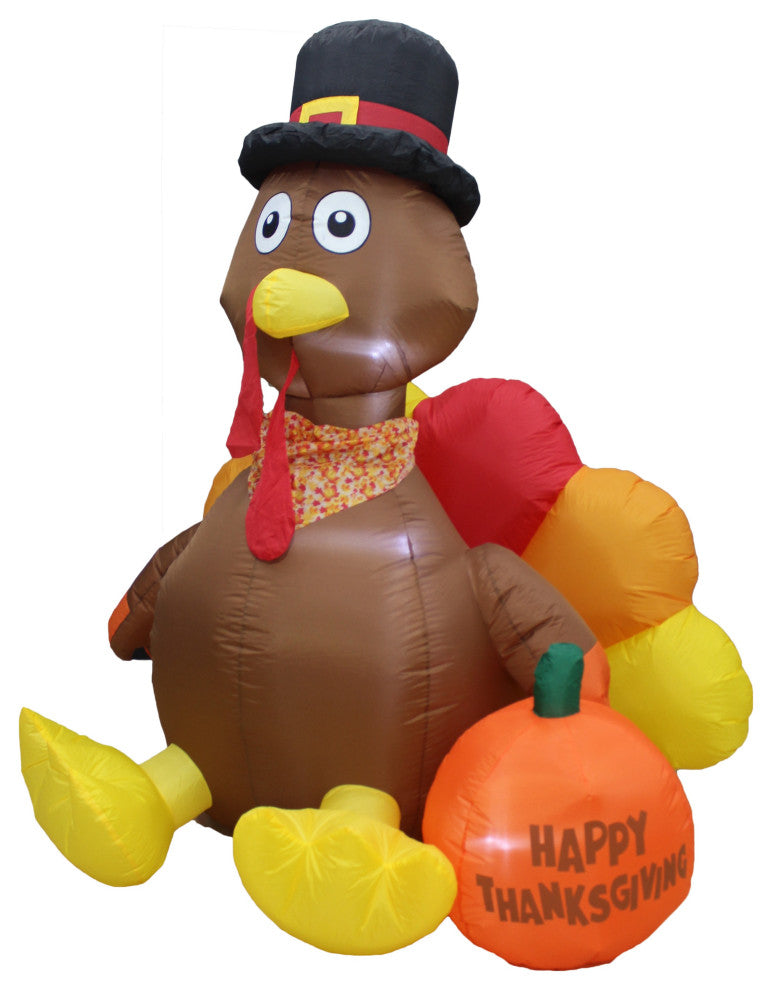6'' Tall Thanksgiving Inflatable Turkey Yard Decoration