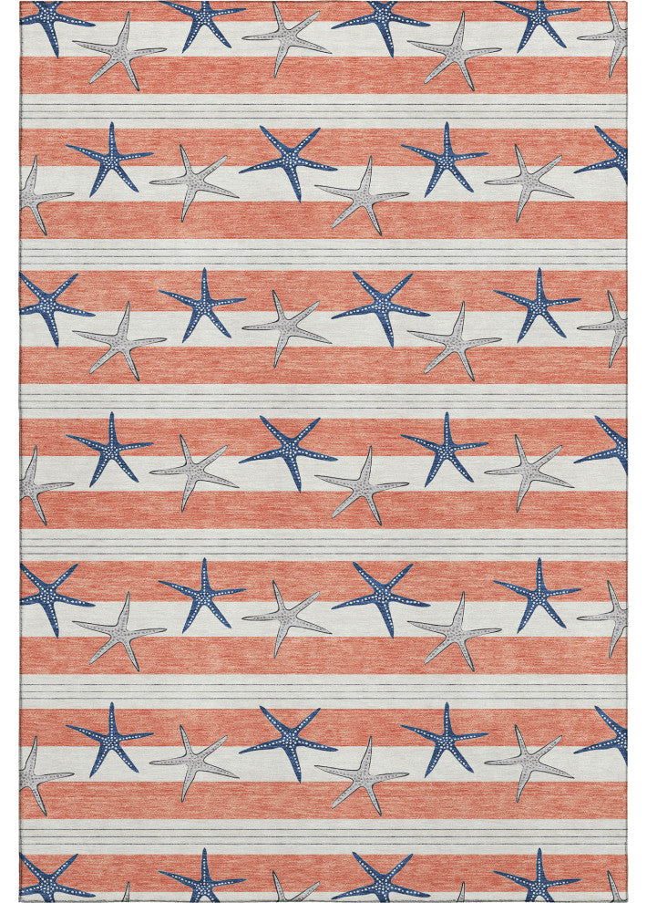 Addison Premium Washable Mayfield AMF191 Orange 5' x 7'6" Rug