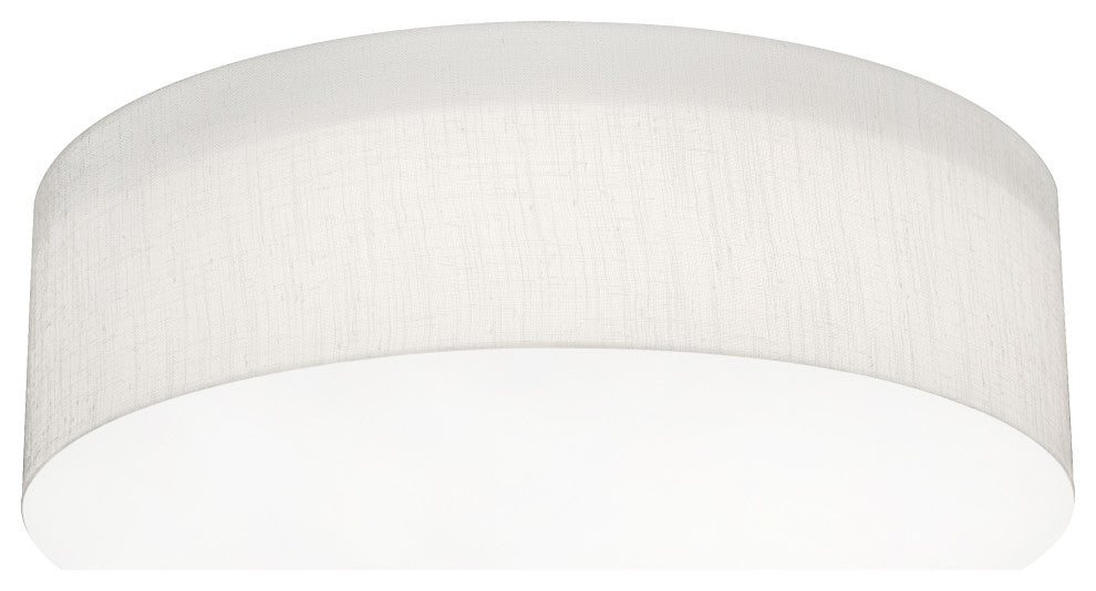 Anton 15'' Flush Mount, Linen White Shade