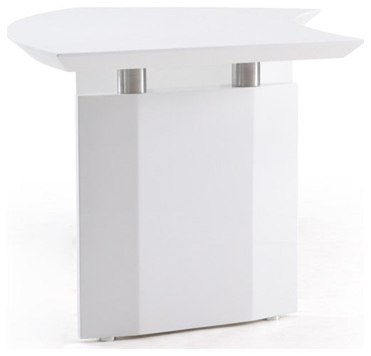 HomeRoots 30" White Stainless Steel Office Desk
