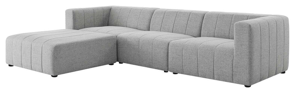 Sectional Sofa Set, Fabric, Gray, Modern, Living Lounge Hotel Hospitality