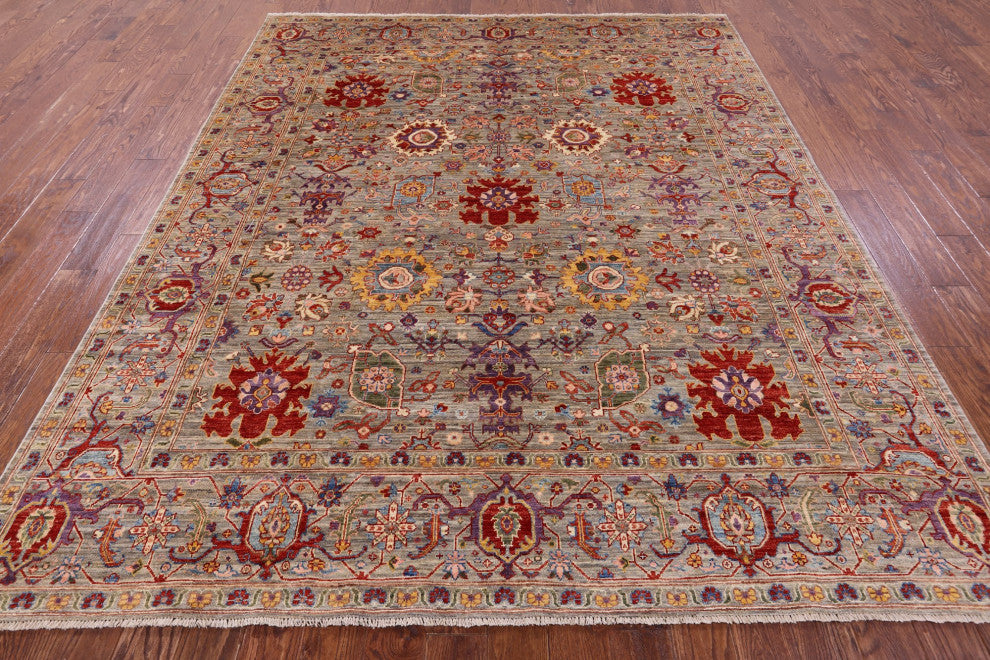 8' 0" X 9' 9" Persian Fine Serapi Handmade Wool Rug - Q12435