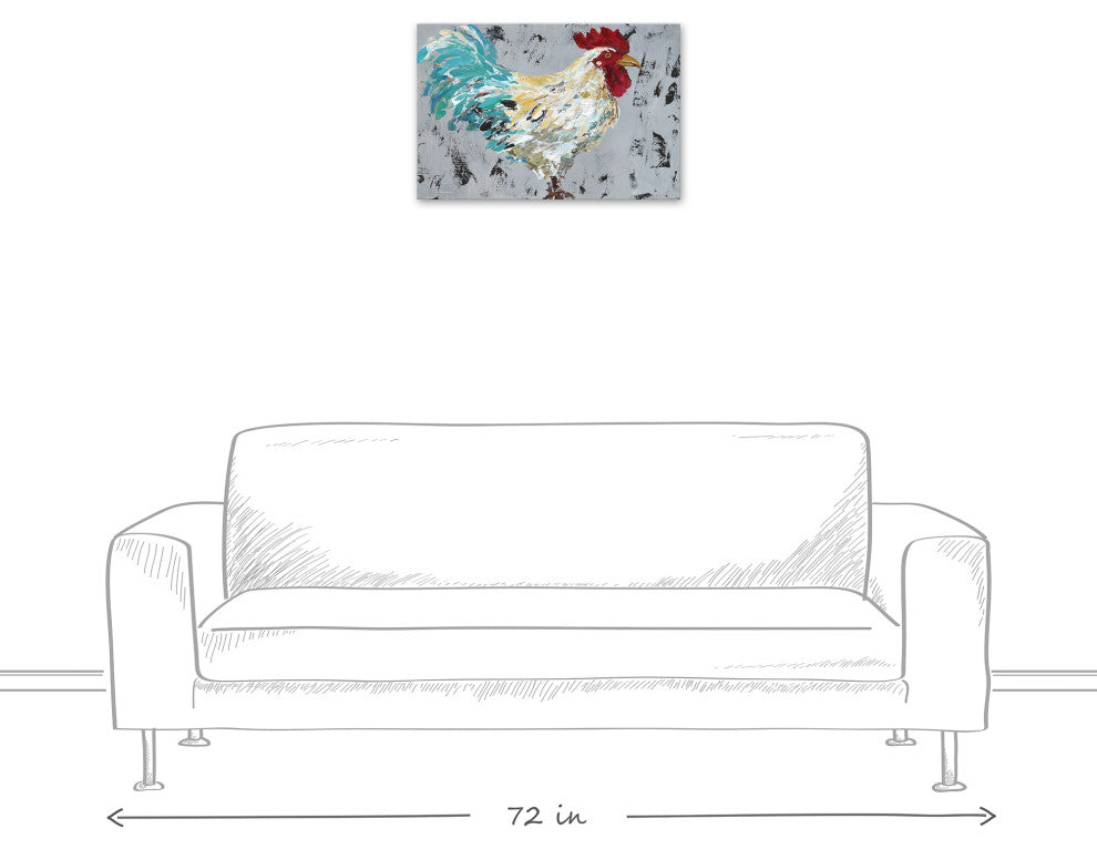 Farmhouse Rooster I 24x16 Canvas Wall Art