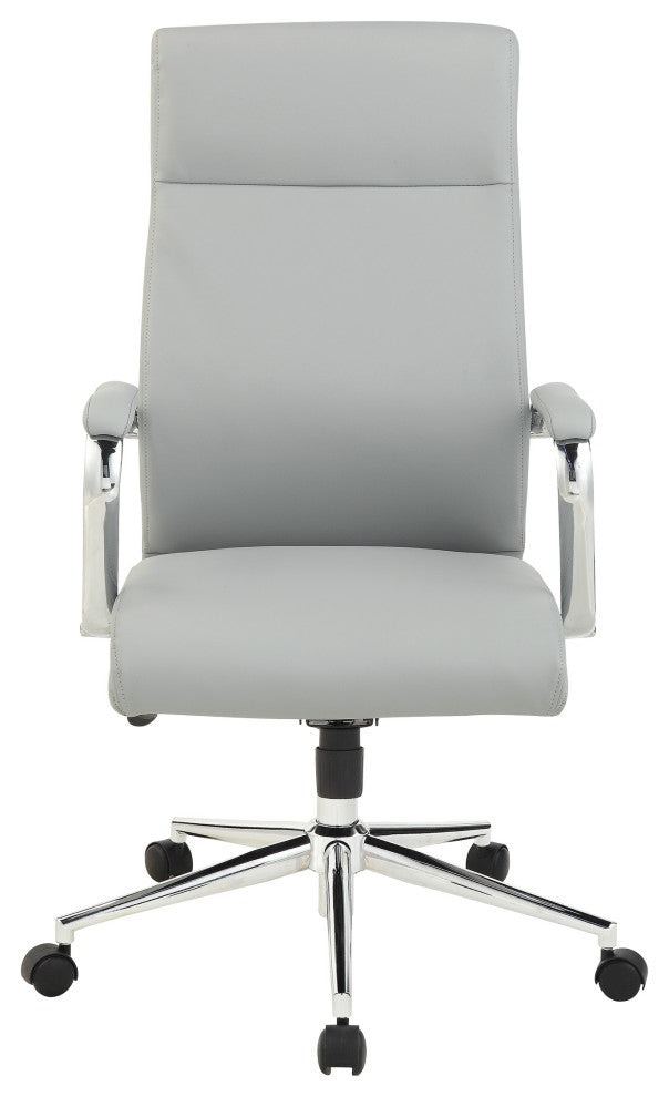 High Back Manager's Office Chair With Dillon Steel Fabric and Chrome Base