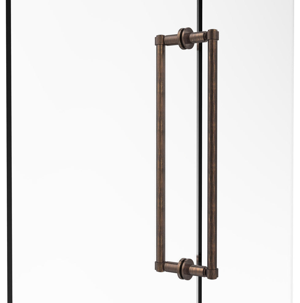 Contemporary 18" Back to Back Shower Door Pull, Venetian Bronze