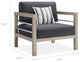 Lounge Sectional Sofa Chair Set, Wood, Gray, Modern, Outdoor Patio Cafe