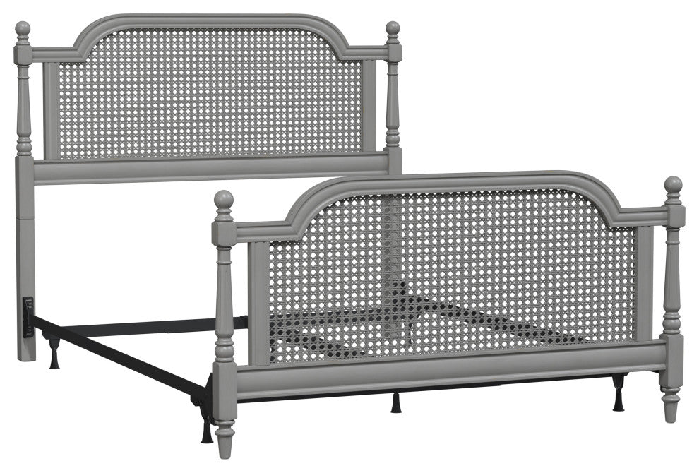 Melanie Bed, Metal Bed Rails Included, Gray, Queen