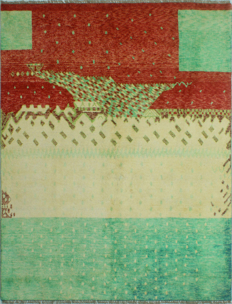 Balochi Winnie Ivory/Turquoise Rug, 5'10x7'8