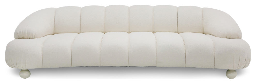 Divani Casa Duran Contemporary White Fabric 4-Seater Sofa