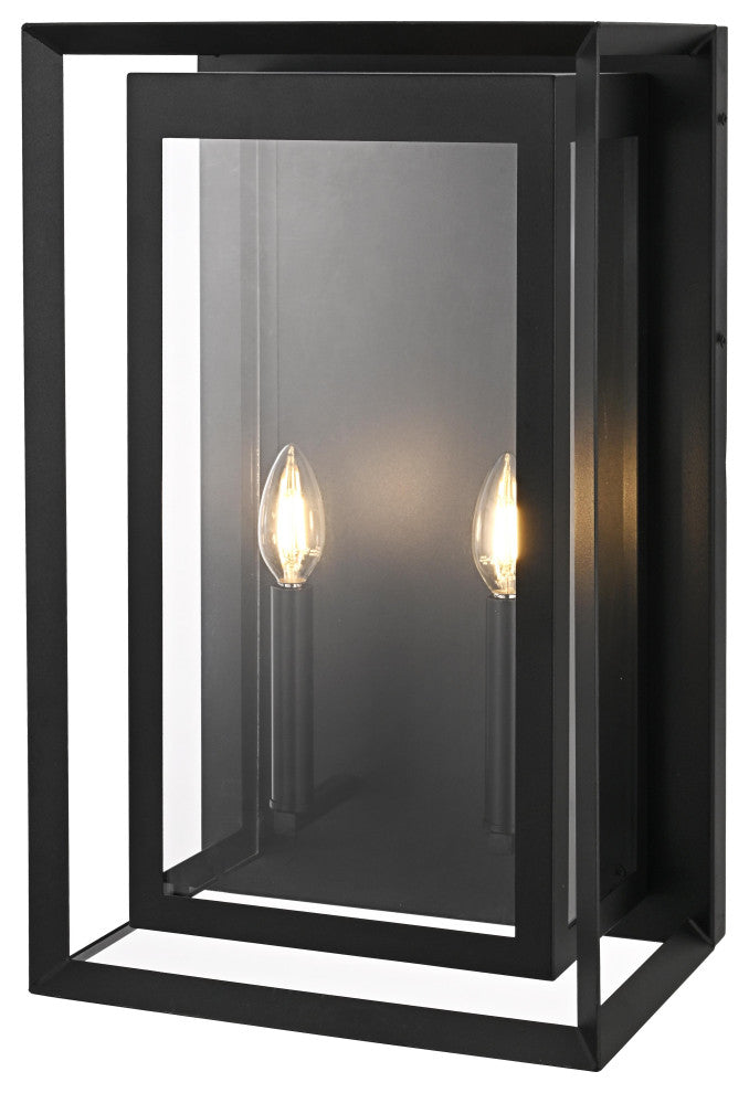 Home Living 12" Outdoor Wall Sconce, Black