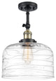 INNOVATIONS 201F-BAB-G713-L 1-Light Semi-Flush Mount Black Antique Brass