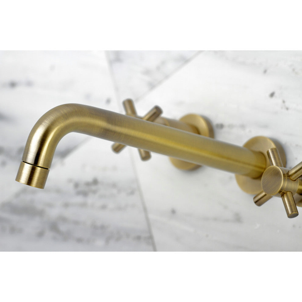 KS8023DX Two-Handle Wall Mount Tub Faucet, Antique Brass