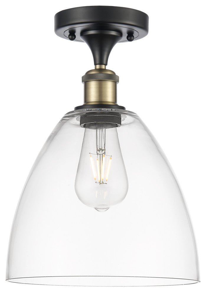 Innovations 516-1C-BAB-GBD-92 1 Light Semi-Flush Mount, Black Antique Brass