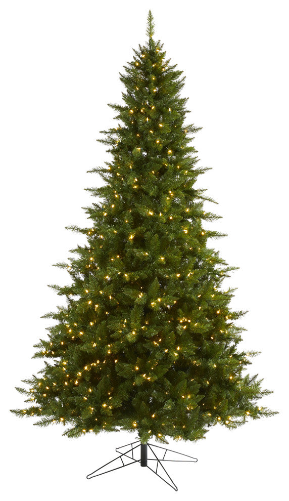 9' Vermont Spruce Faux Xmas Tree W/ Multifunction Lights & Bendable Branches