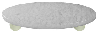 Art Glass Oval Granite Pull, Black Post, Granite, Clear & White