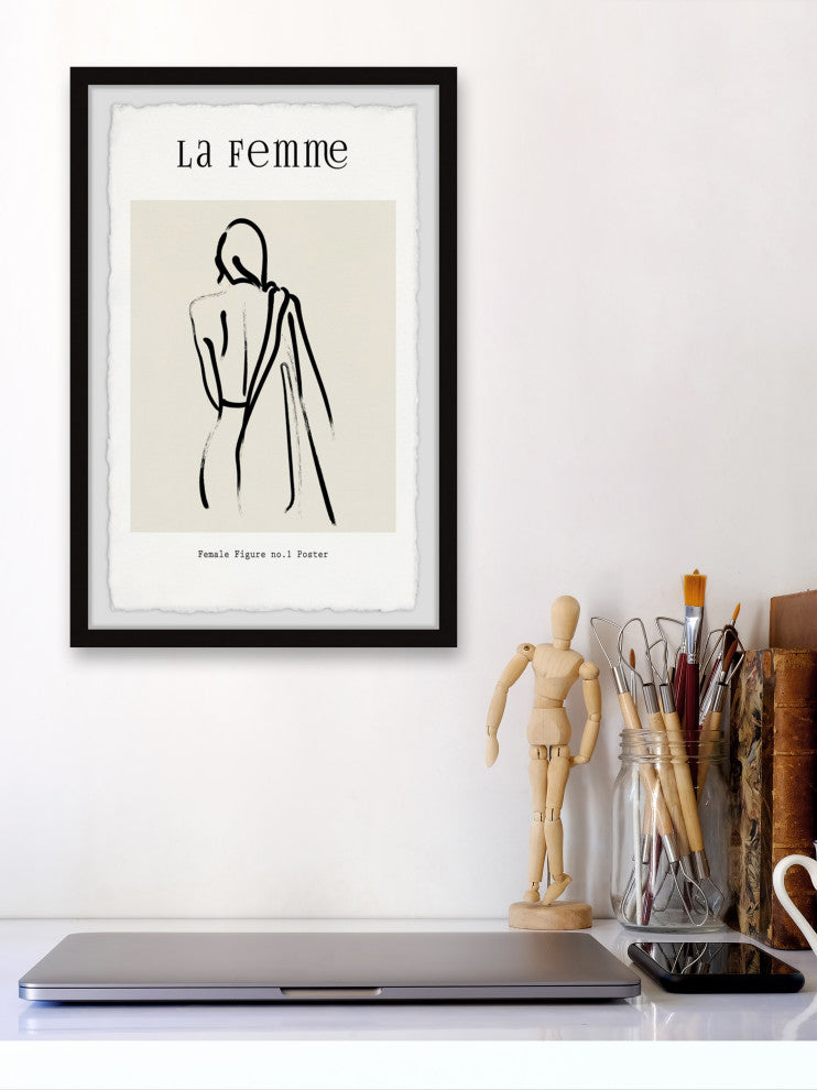 "Female Figure No 1 Poster" Framed Painting Print, 20x30