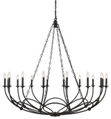 Z-Lite 3500-16 Arabella 16 Light 55"W Candle Style Chandelier - Matte Black