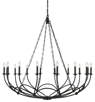Z-Lite 3500-16 Arabella 16 Light 55"W Candle Style Chandelier - Matte Black