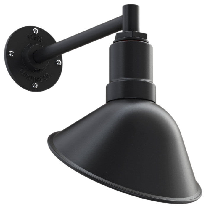 The Del Rey Barn Light - Short Angled Sign Light, Matte Black Inlay