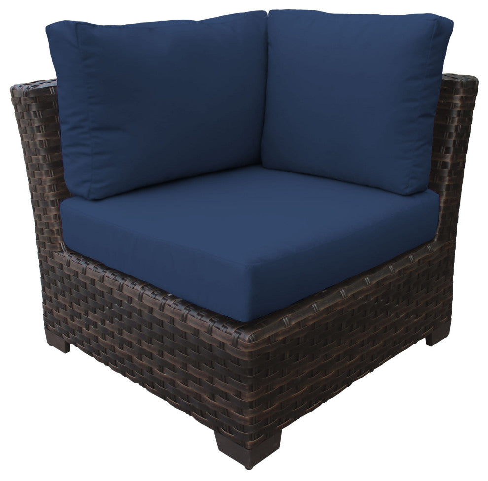 kathy ireland River Brook 12 Piece Wicker Patio Furniture Set, Midnight