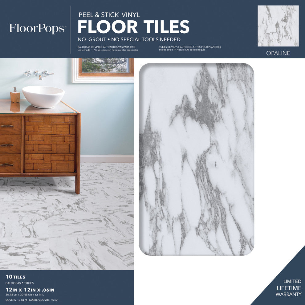 Opaline Peel and Stick Floor Tiles, Box