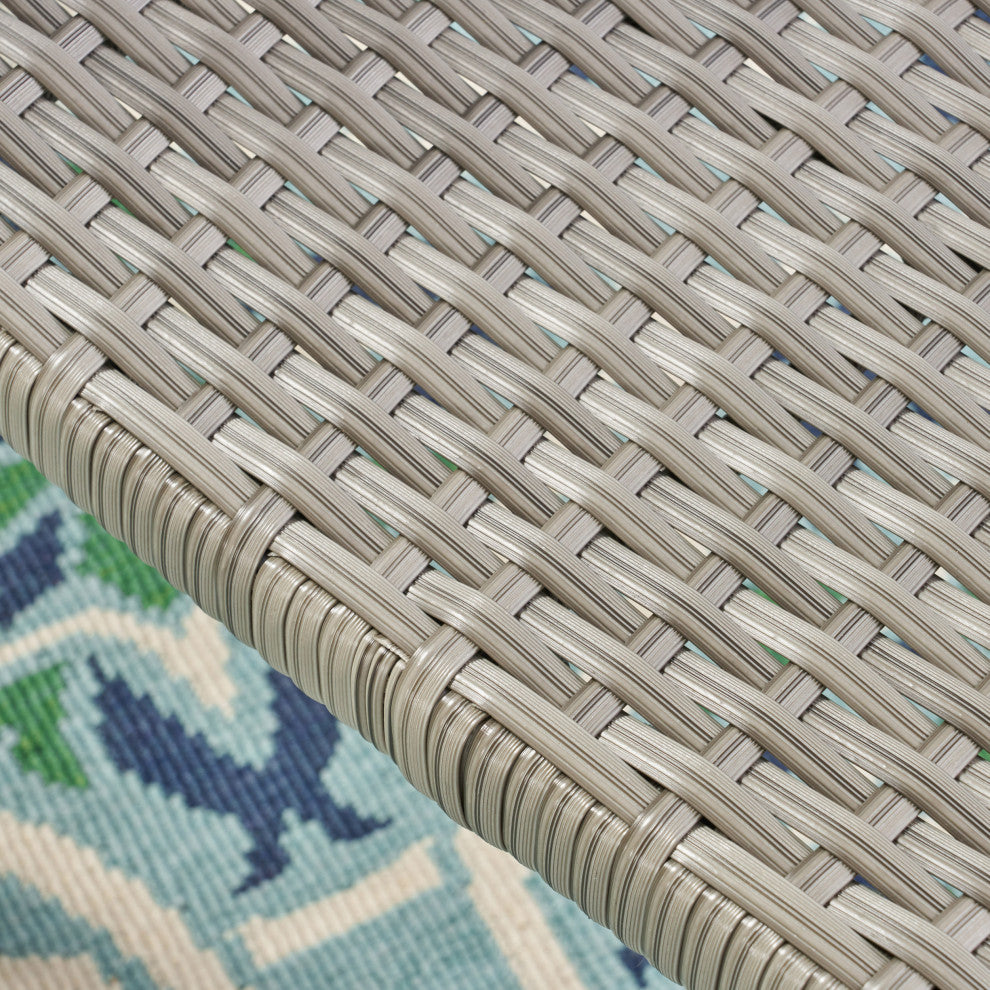 Swarthmore Outdoor Aluminum Dining Chairs With Faux Wood Accents, Gray + Natural Brown, Set of 2