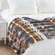 Southwest Faux Fur & Sherpa Backing Throw Blanket, Gray, 60" X 80"