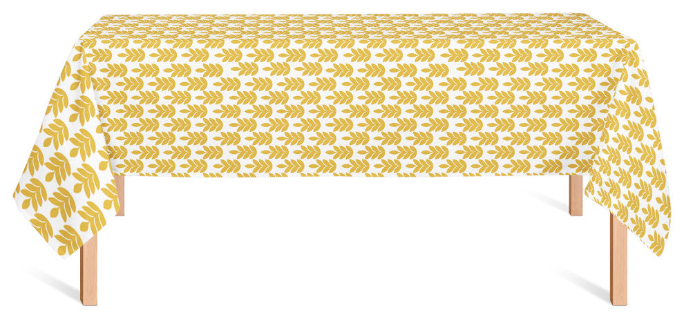 Leaf Pattern Yellow 58x102 Tablecloth