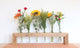 Glass Bud Vase Arrangement With Reclaimed Wood Holder, 6 Bottles