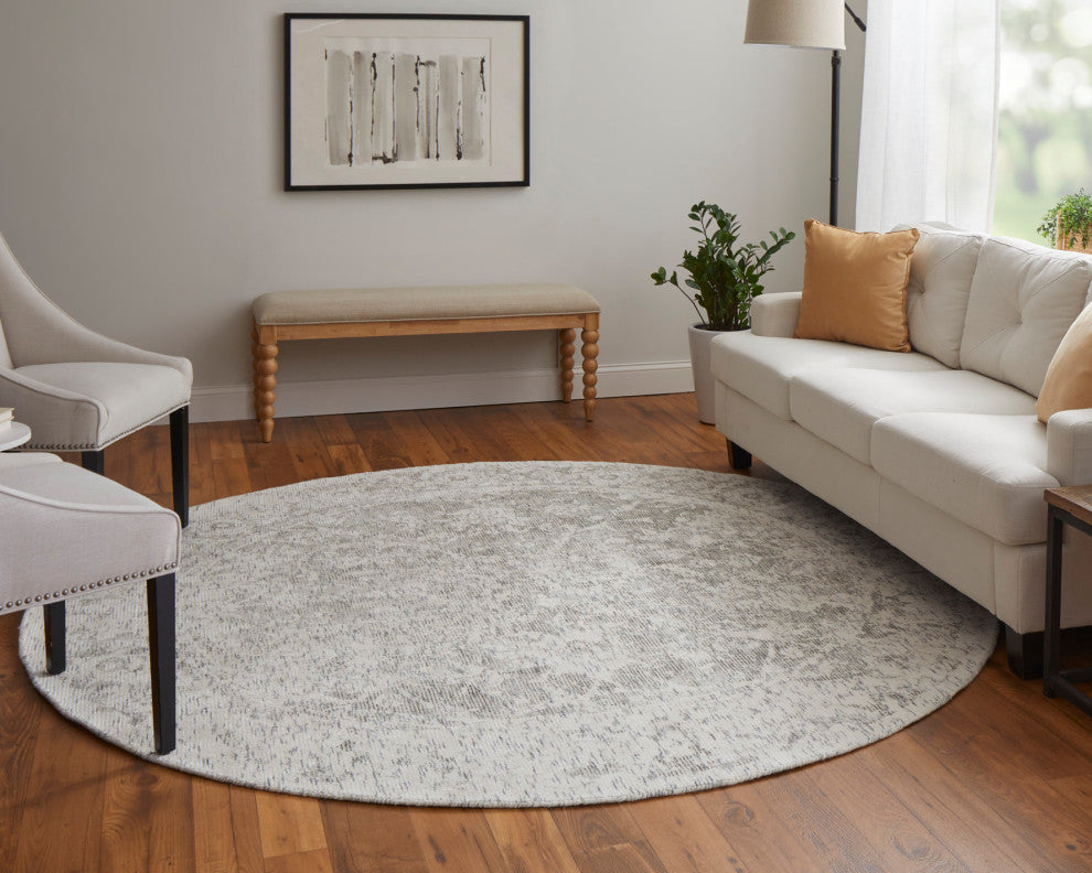 Weave & Wander Michener Rug, Gray, 8'x8' Round